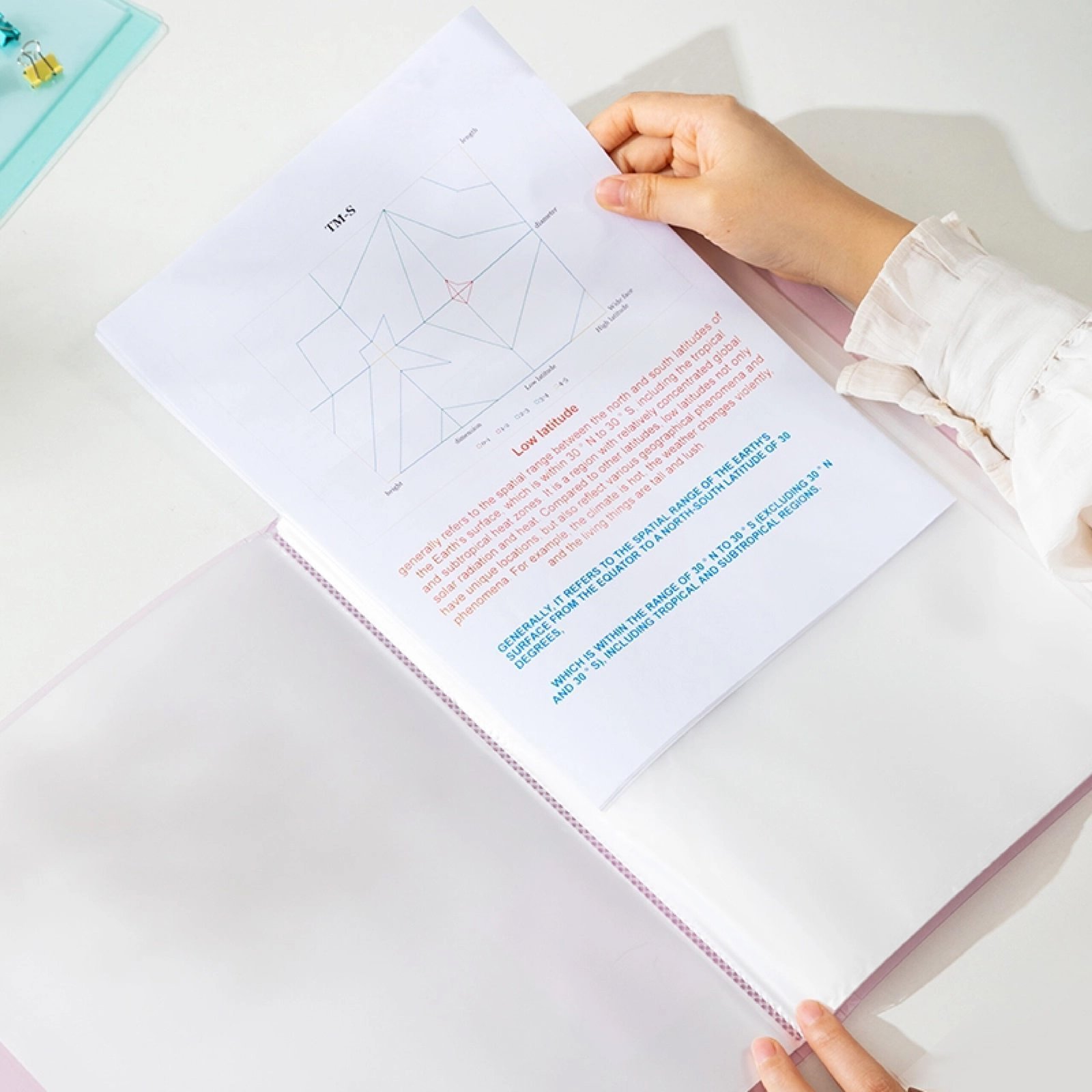 ديلي مصنف كتاب - 20 صفحة - قياس - A4 ألوان باستل / أزرق / أحمر / نهدي أصفر) - EB032