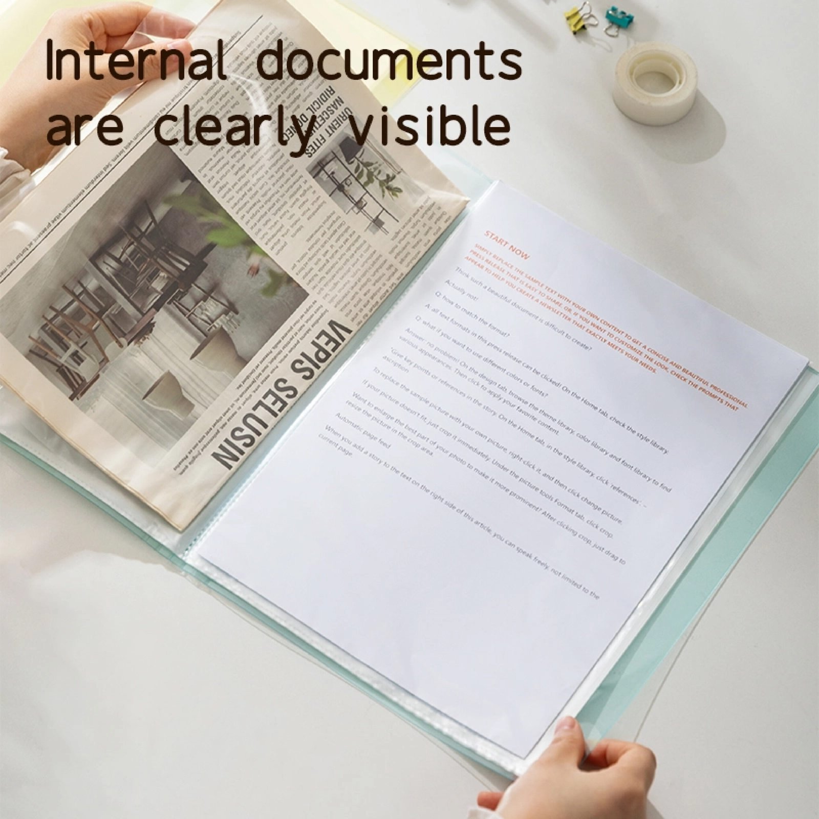 ديلي مصنف كتاب - 40 صفحة - قياس - A4 ألوان ياستل / أزرق الأحمر / تهدي أصفر) - EB034