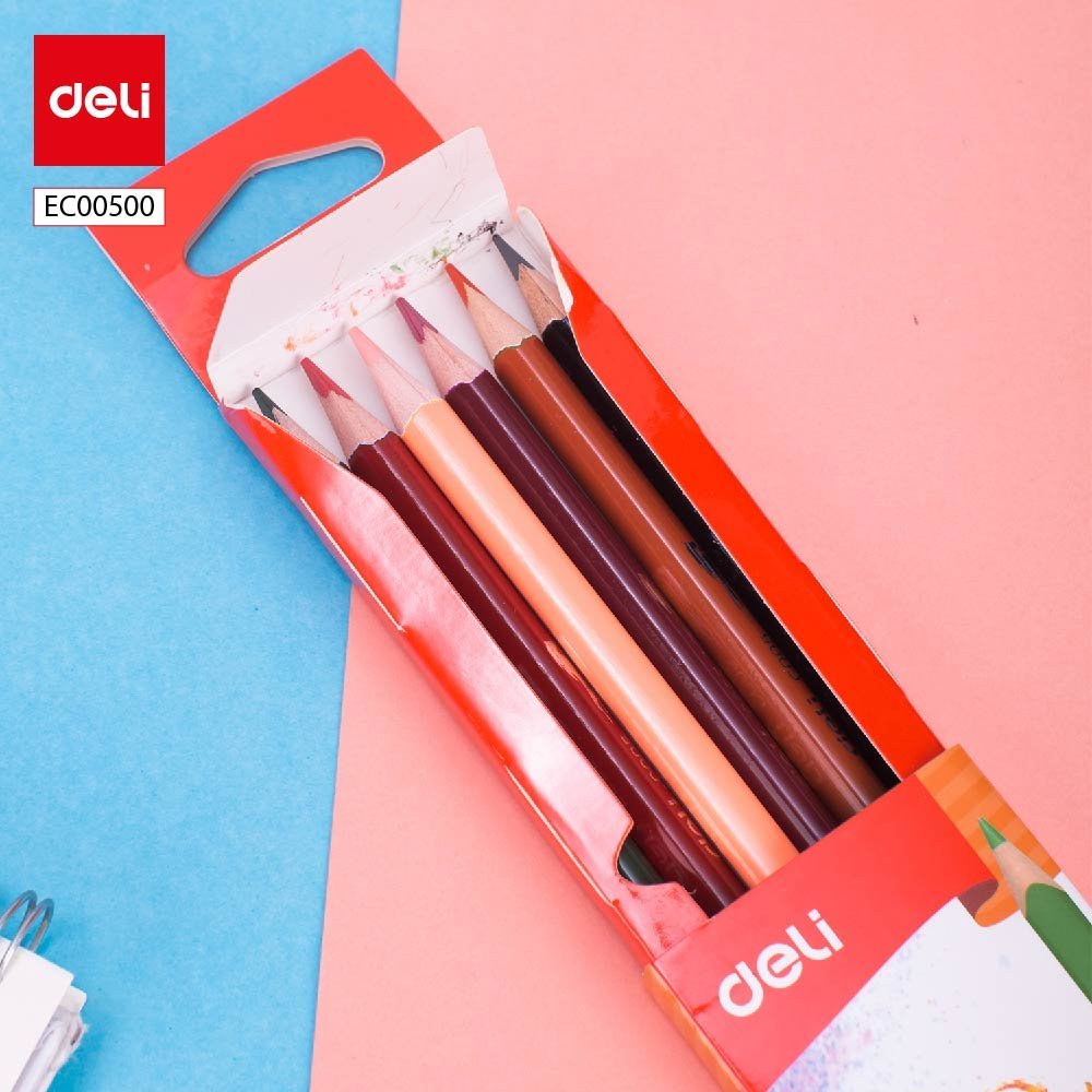 ديلي أقلام تلوين خشب طرفين - 12 لون (6 أقلام) - EC00500