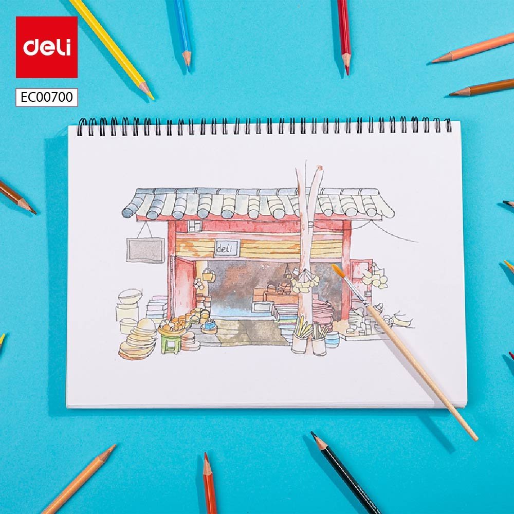 ديلي أقلام تلوين خشبي مائي طويل - 12 لون - EC00700