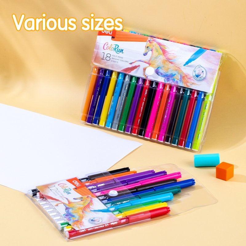 ديلي قلم تلوين فلوماستر طويل - رأس 1.0 مم - 18 لون EC10013