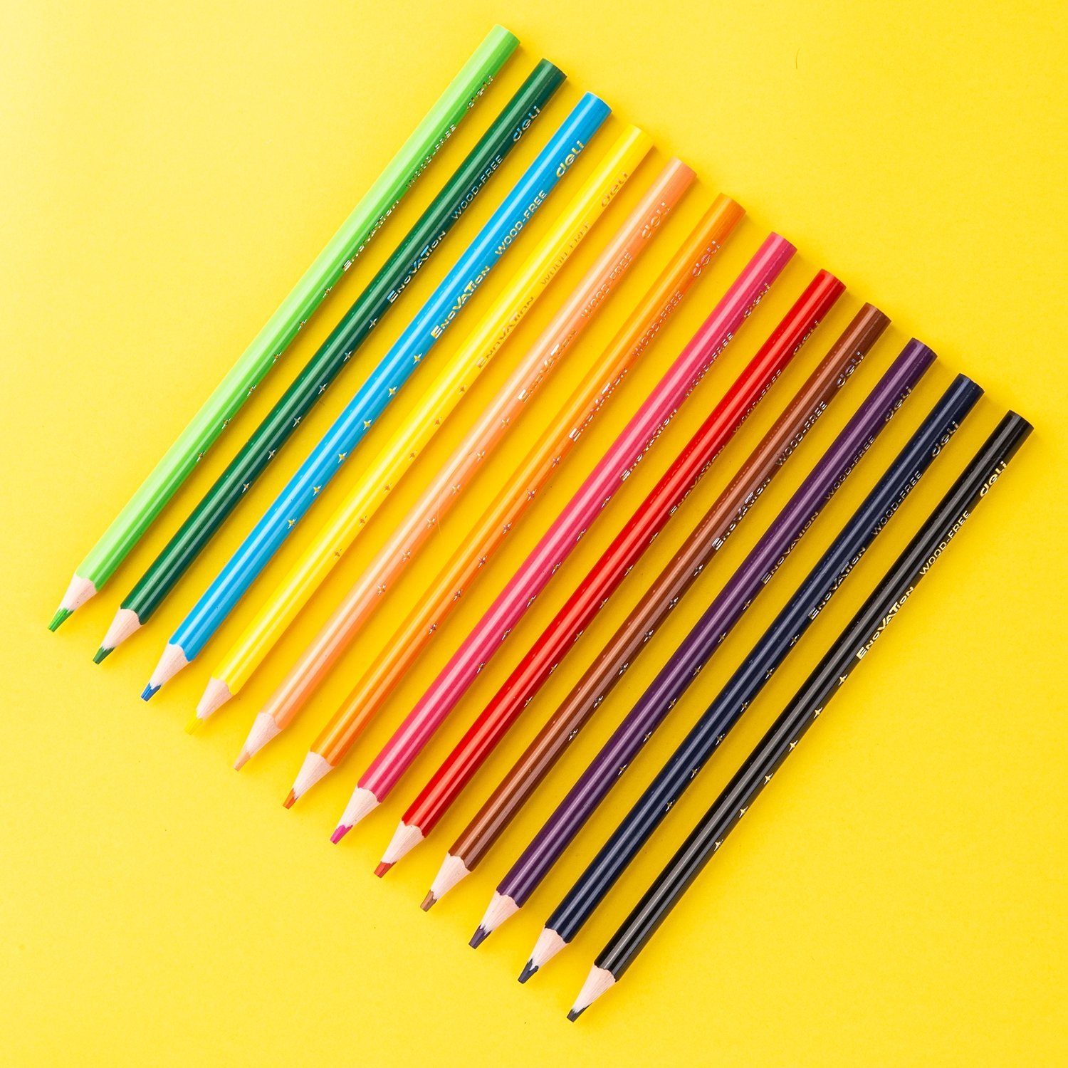 ديلي اقلام تلوين خشبي طويل - اينوفيشن علبة اسطوانية 24 لون EC112-24