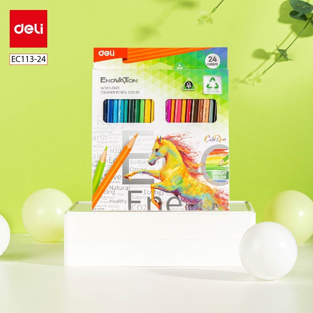 ديلي أقلام تلوين بلاستيك طويل - إينوفيشن - 24 لون - EC113-24