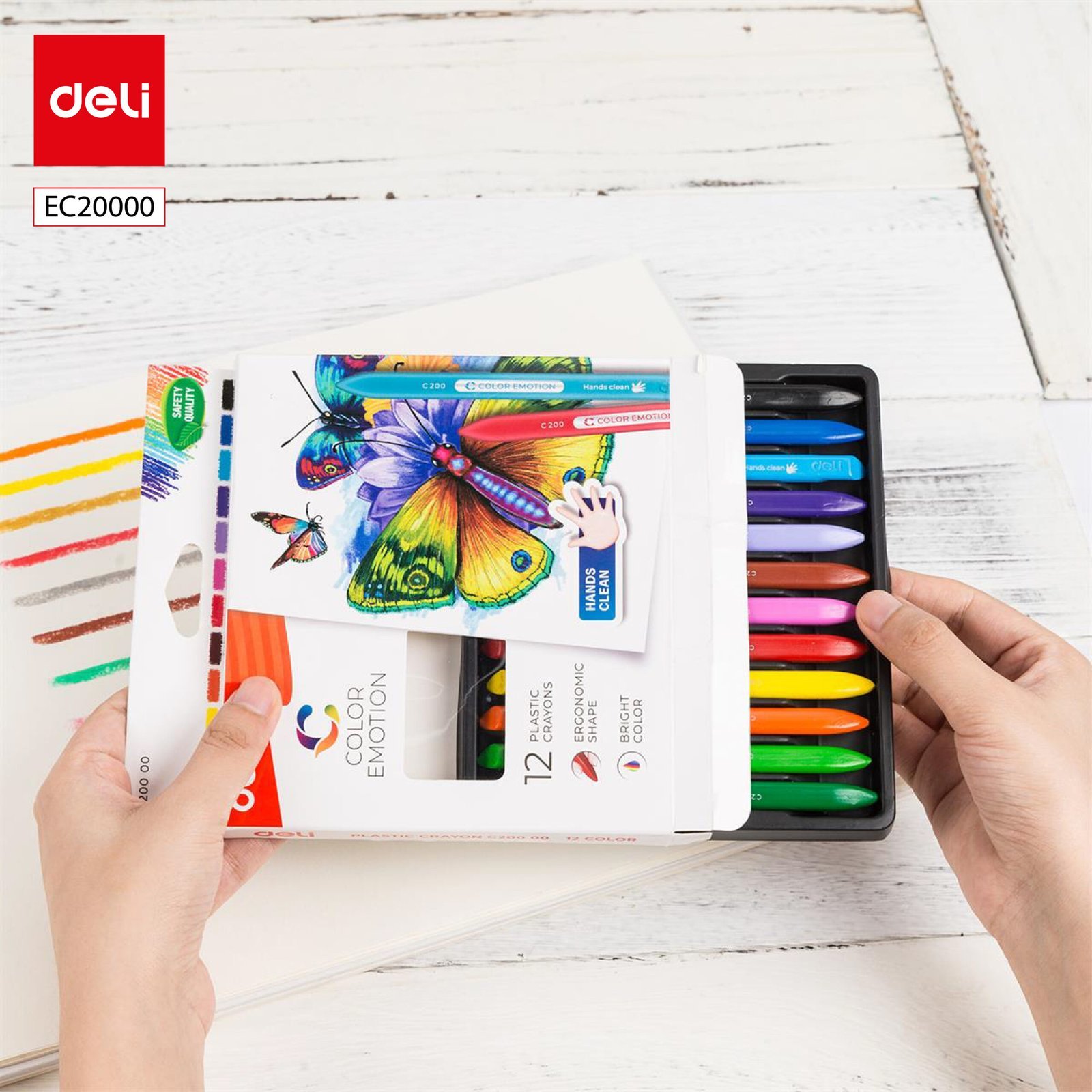 ديلي أقلام تلوين بلاستيك كرايون مثلث - كالار إيموشن - 12 لون - EC20000