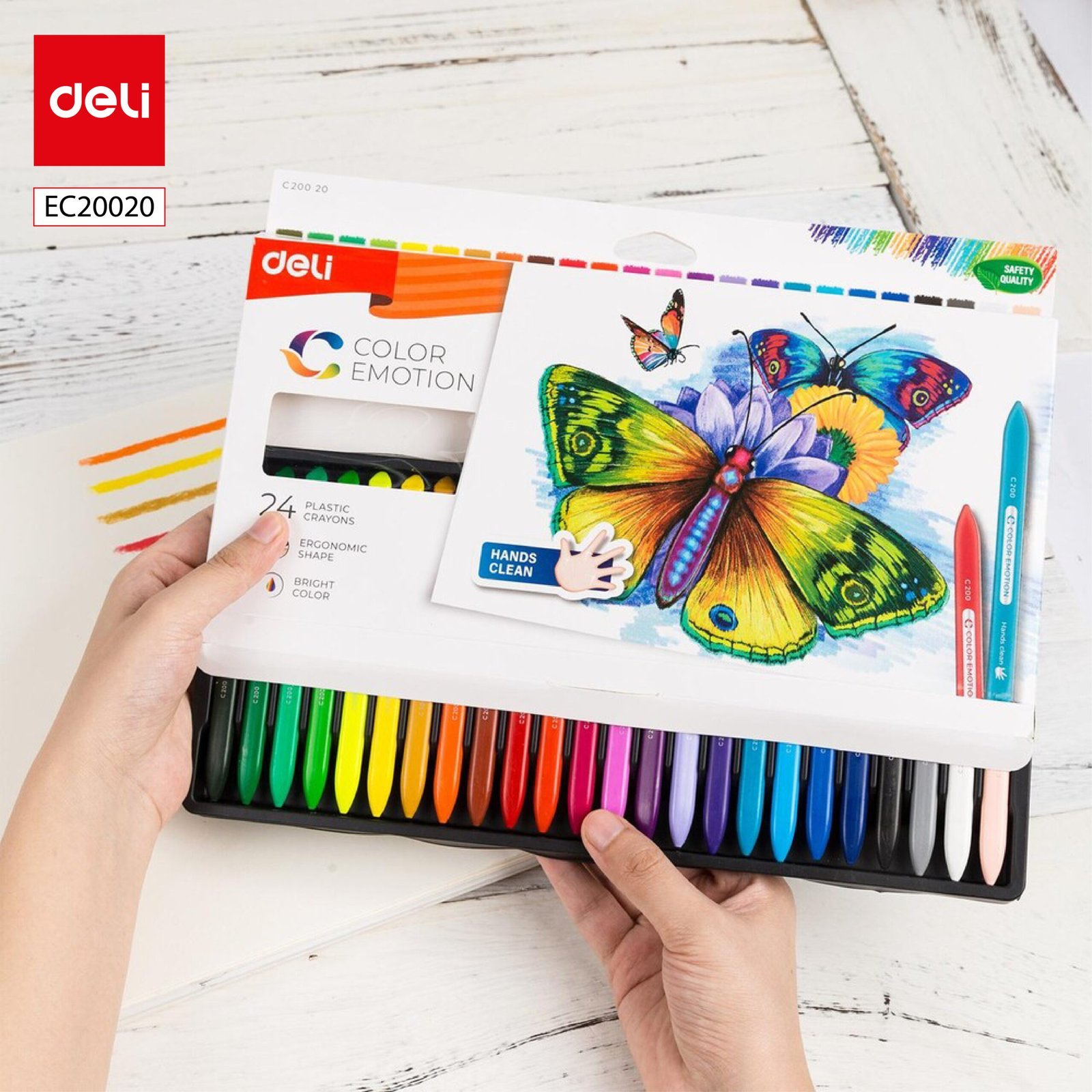 ديلي أقلام تلوين بلاستيك كرايون مثلث - كالار إيموشن - 24 لون - EC20020