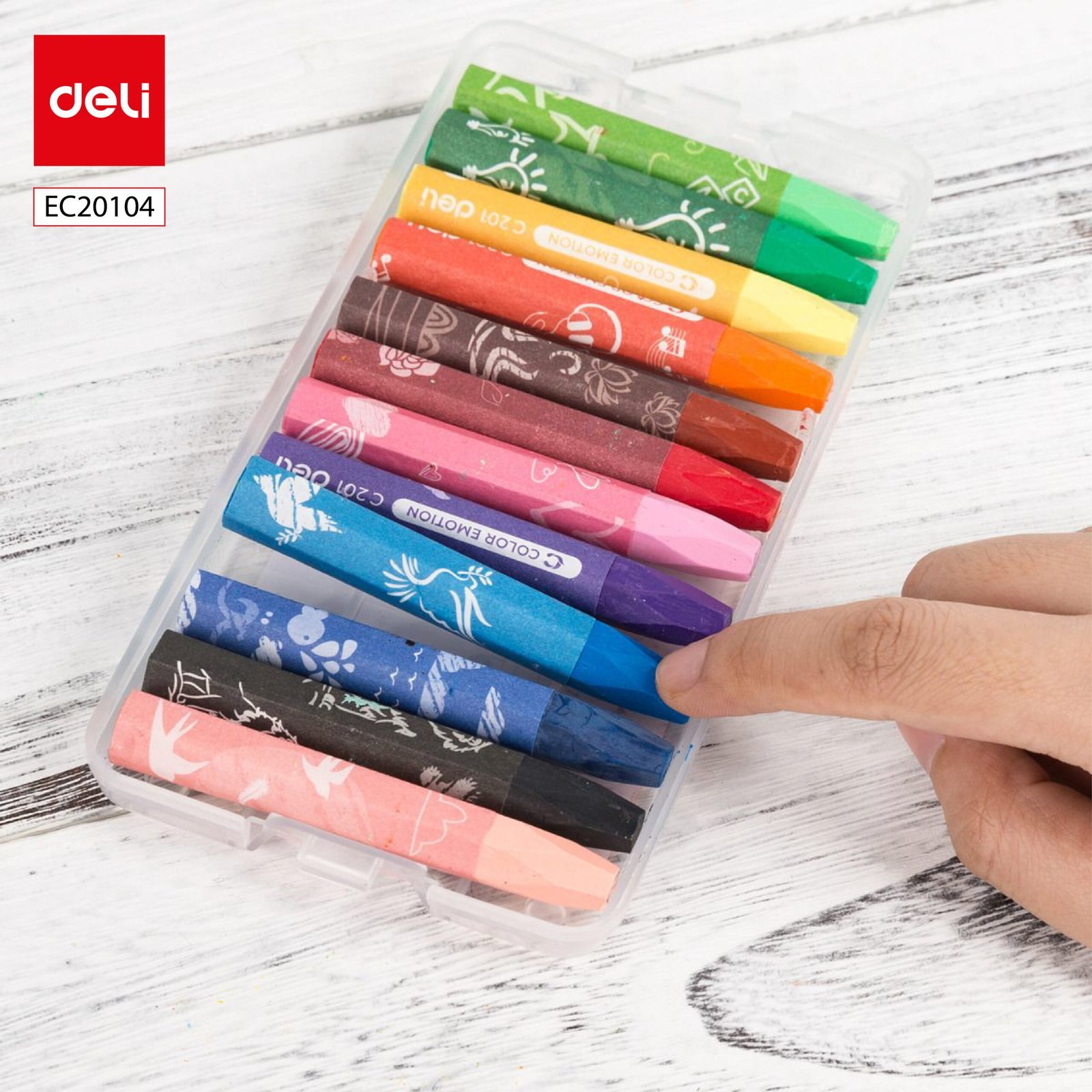 ديلي أقلام تلوين أويل باستل سداسي - كالار إيموشن - بوكس بلاستيك 12 لون - EC20104