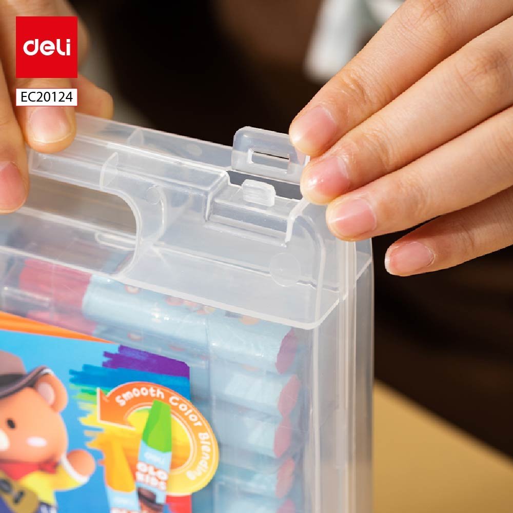 ديلي قلم تلوين اويل باستل سداسي - كالار ايموشن - بوكس بلاستيك 24 لون EC20124-4