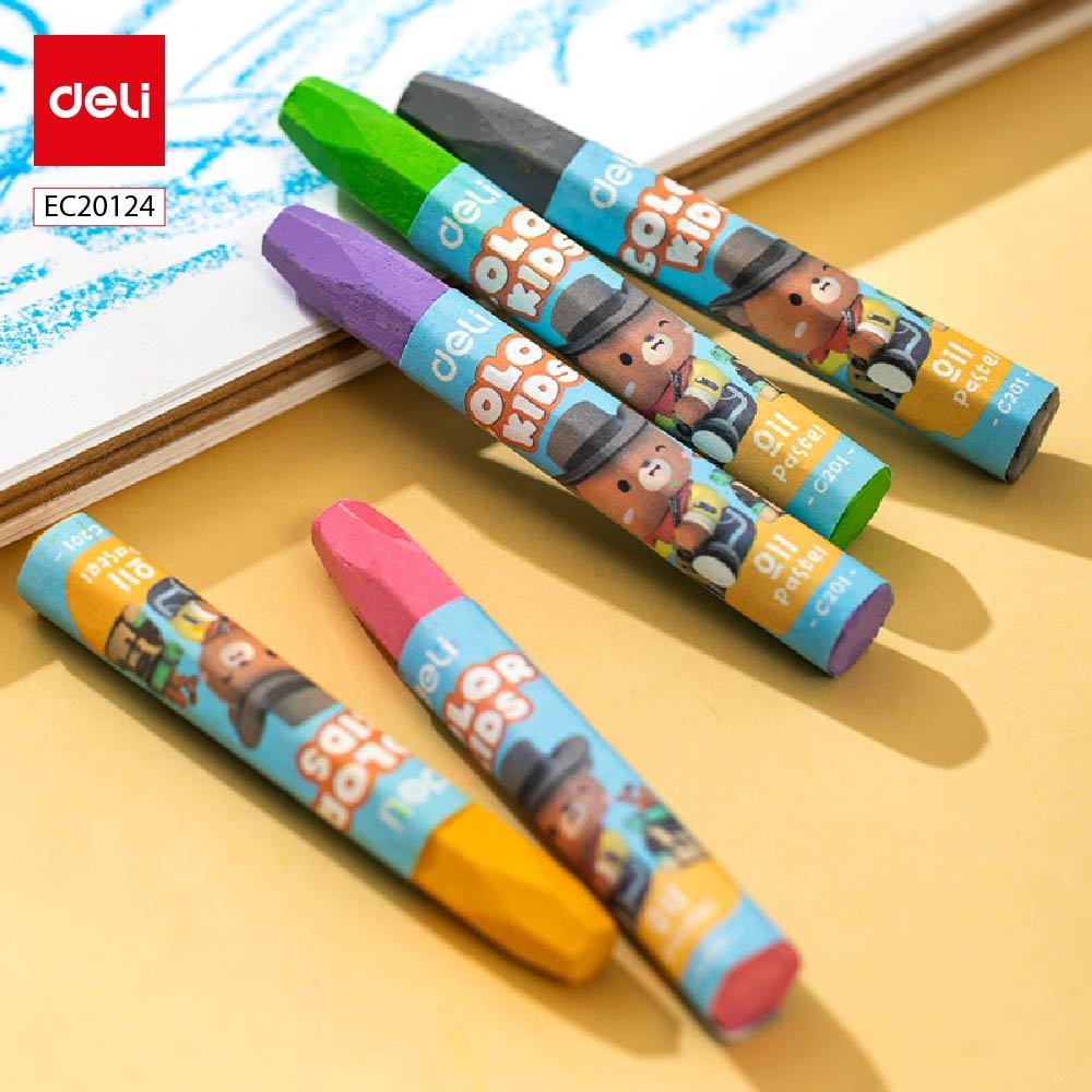 ديلي قلم تلوين اويل باستل سداسي - كالار ايموشن - بوكس بلاستيك 24 لون EC20124-4