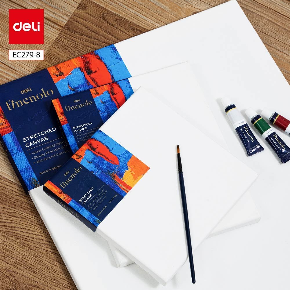 ديلي لوحة قماشية - كانفاس مشدودة - قياس 50*40 سم - 100% قطن - أبيض - EC279-8