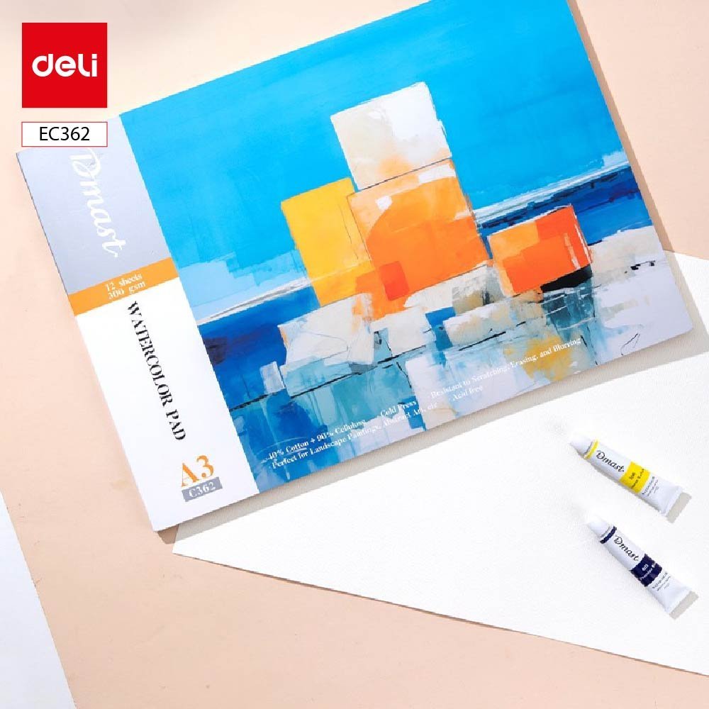 ديلي دفتر رسم للتلوين المائي - 12 صفحة - 300 غرام - A3 - أبيض -EC362