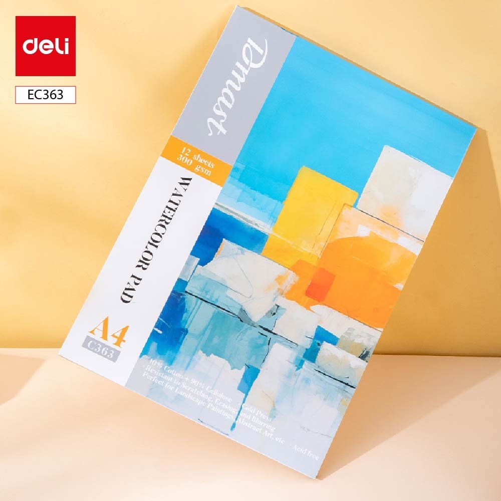 EC363 (5) ديلي دفتر رسم للتلوين المائي - 12 صفحة - 300 غرام - A3 - أبيض -EC363