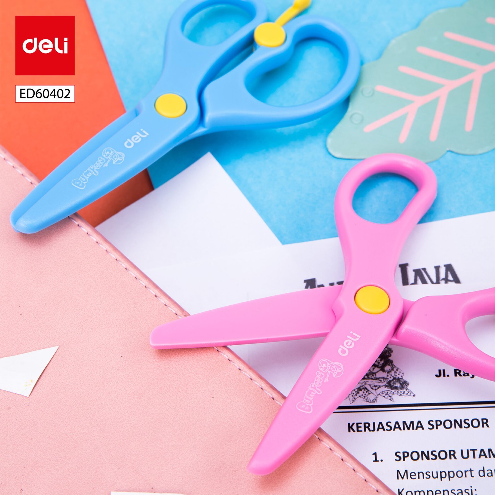 ديلي مقص بلاستيك مدرسي للأطفال - 130سم-ملون- ED60402