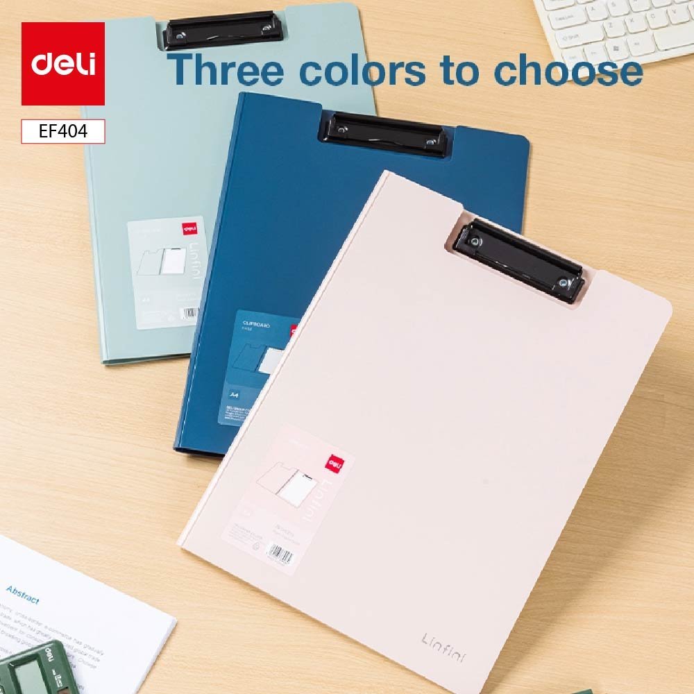 ديلي مسند ورق بلاستيك مع غطاء - علاقة معدن -قياس - A4 أزرق / زيتي / زهر - EF404