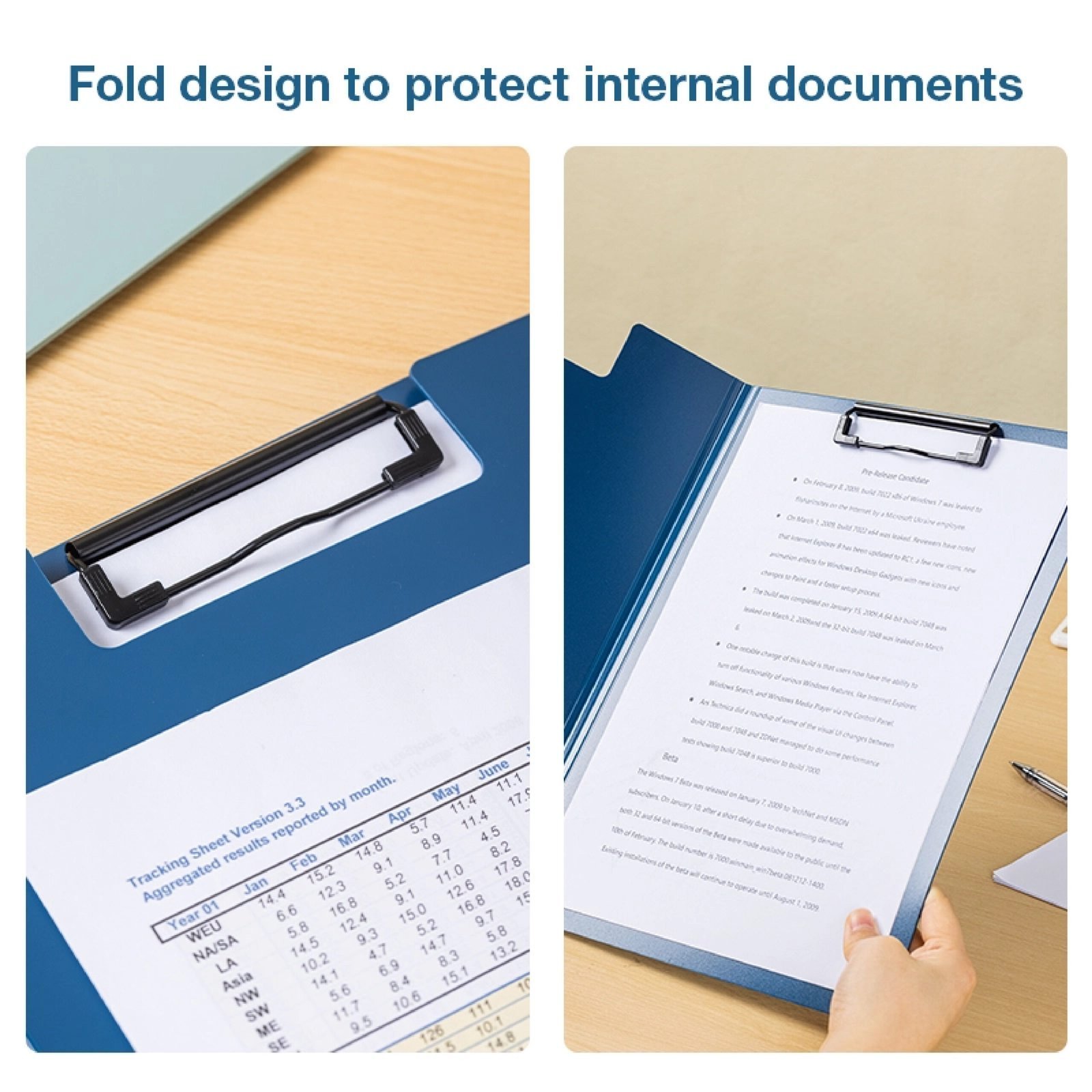 ديلي مسند ورق بلاستيك مع غطاء - علاقة معدن -قياس - A4 أزرق / زيتي / زهر - EF404
