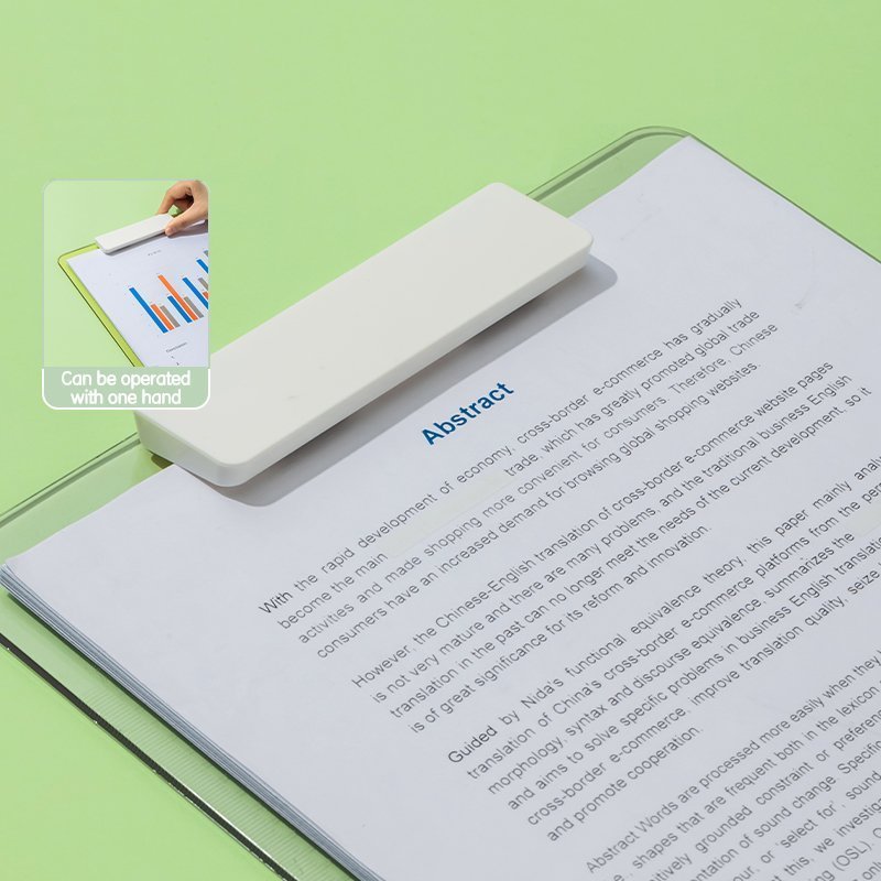 ديلي مسند ورق بلاستيك - علاقة معدن - قياس - A4 أزرق / أصفر / نهدي - EF408