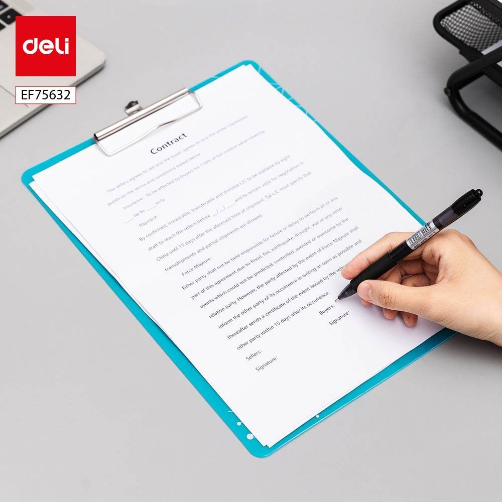 ديلي مسند ورق بلاستيك - علاقة معدن - قياس - A4 ازرق EF75632