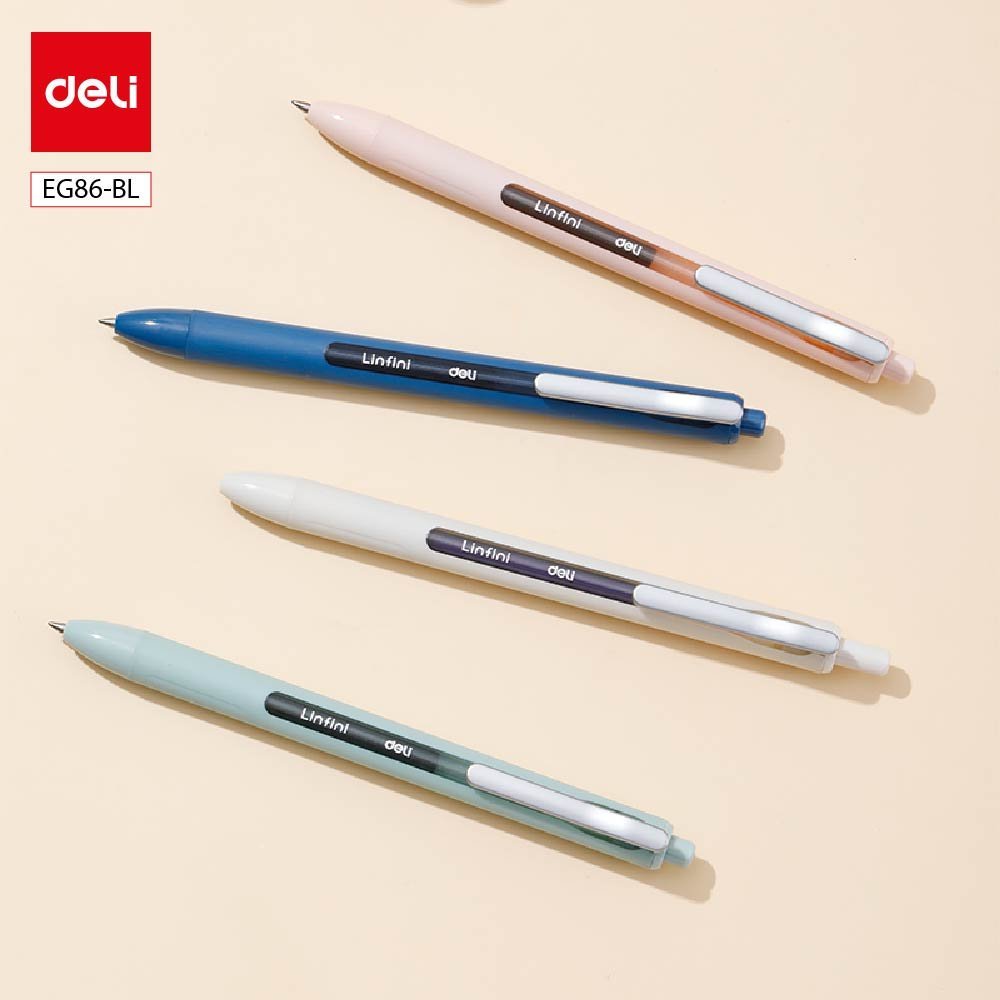 ديلي قلم حبر جل كباس - 0.5 مم - بدن ملون - لون أزرق - EG86-BL