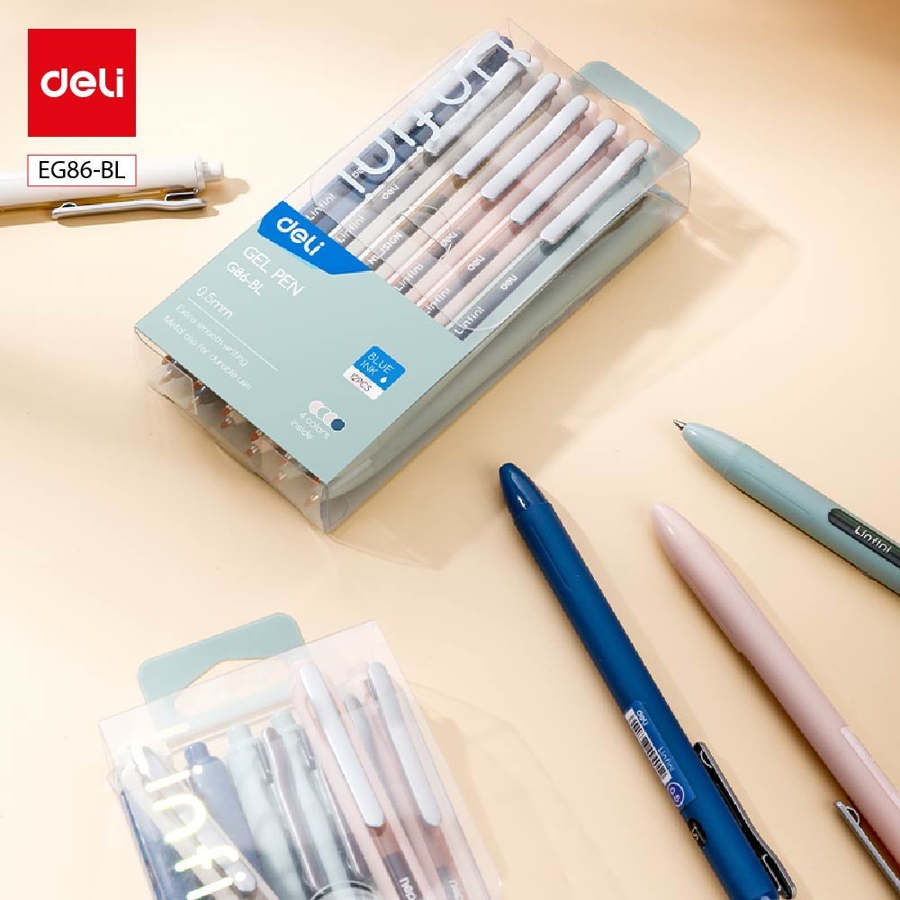 ديلي قلم حبر جل كباس - 0.5 مم - بدن ملون - لون أزرق - EG86-BL