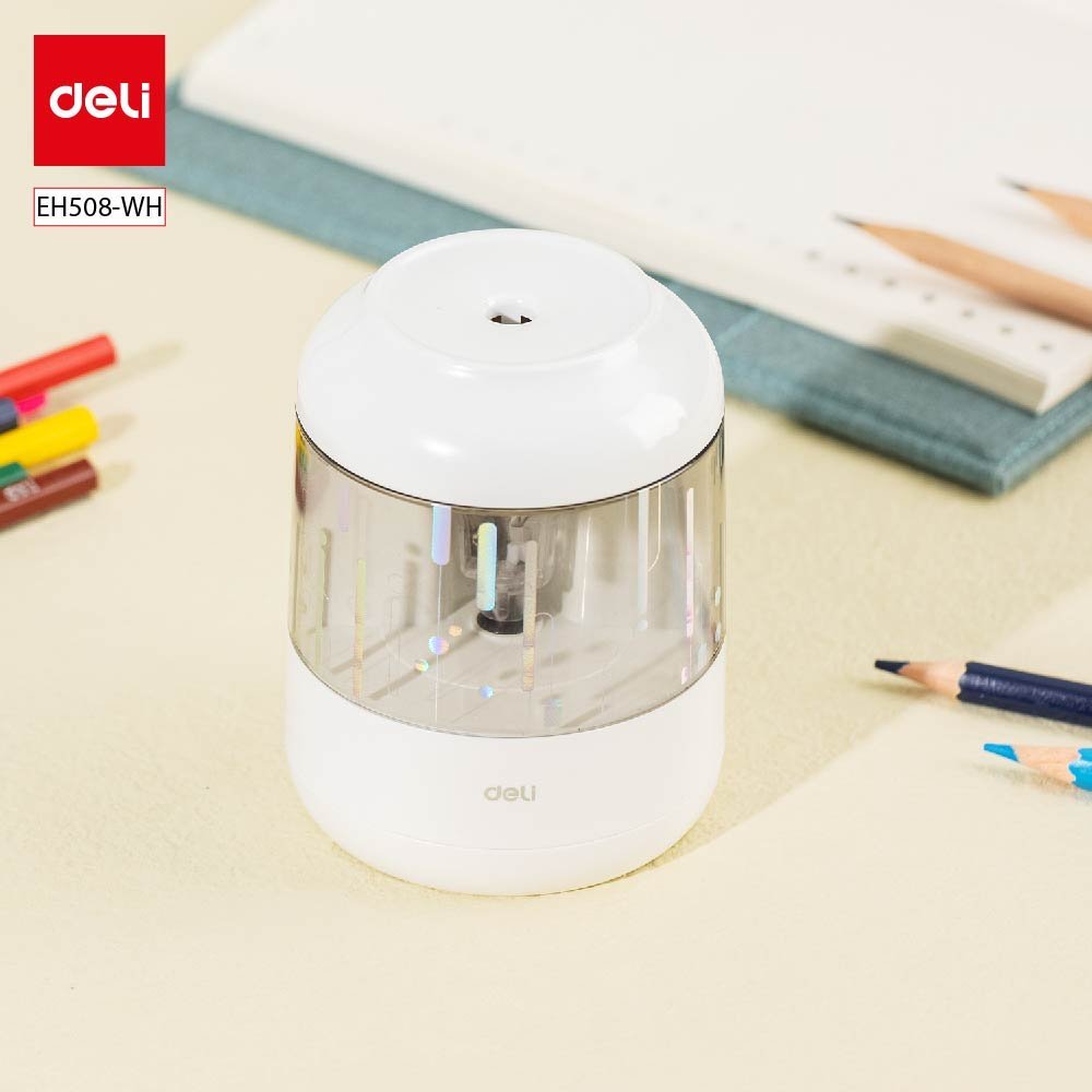 ديلي مبراة كهربائية مع خزان - قياس 6.9-8 مم - أبيض/أزرق - EH508