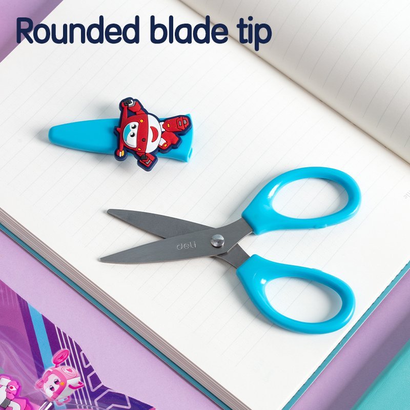 ديلي مقص مدرسي - 13 سم - أزرق/زهر - EM700