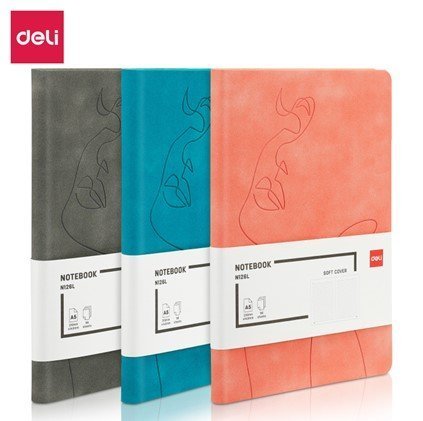 ديلي دفتر ملاحظات - بغلاف جلد - 80 غ - 96 صفحة -A5 قياس - EN126 L