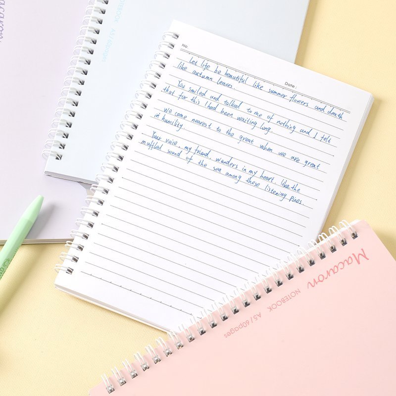 ديلي دفتر ملاحظات - سلك جانبي - 60 صفحة - 70 g - قياس A5 - زهر/بنفسجي/أخضر/أزرق - EN403-A5