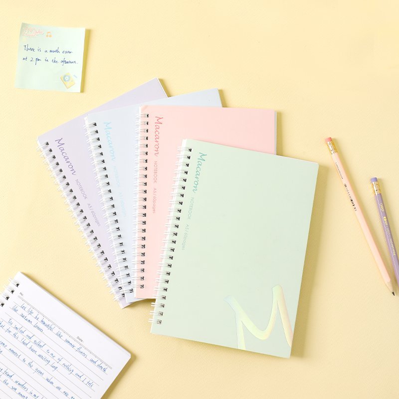 ديلي دفتر ملاحظات - سلك جانبي - 60 صفحة - 70 g - قياس A5 - زهر/بنفسجي/أخضر/أزرق - EN403-A5