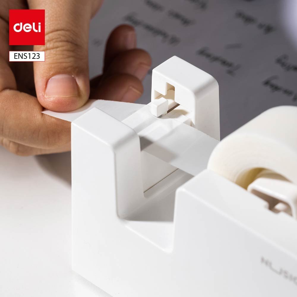 ديلي مقلمة وقاعدة قطاعة شريط لاصق مكتبية -قياس وسط - أبيض - أسود) - ENS123