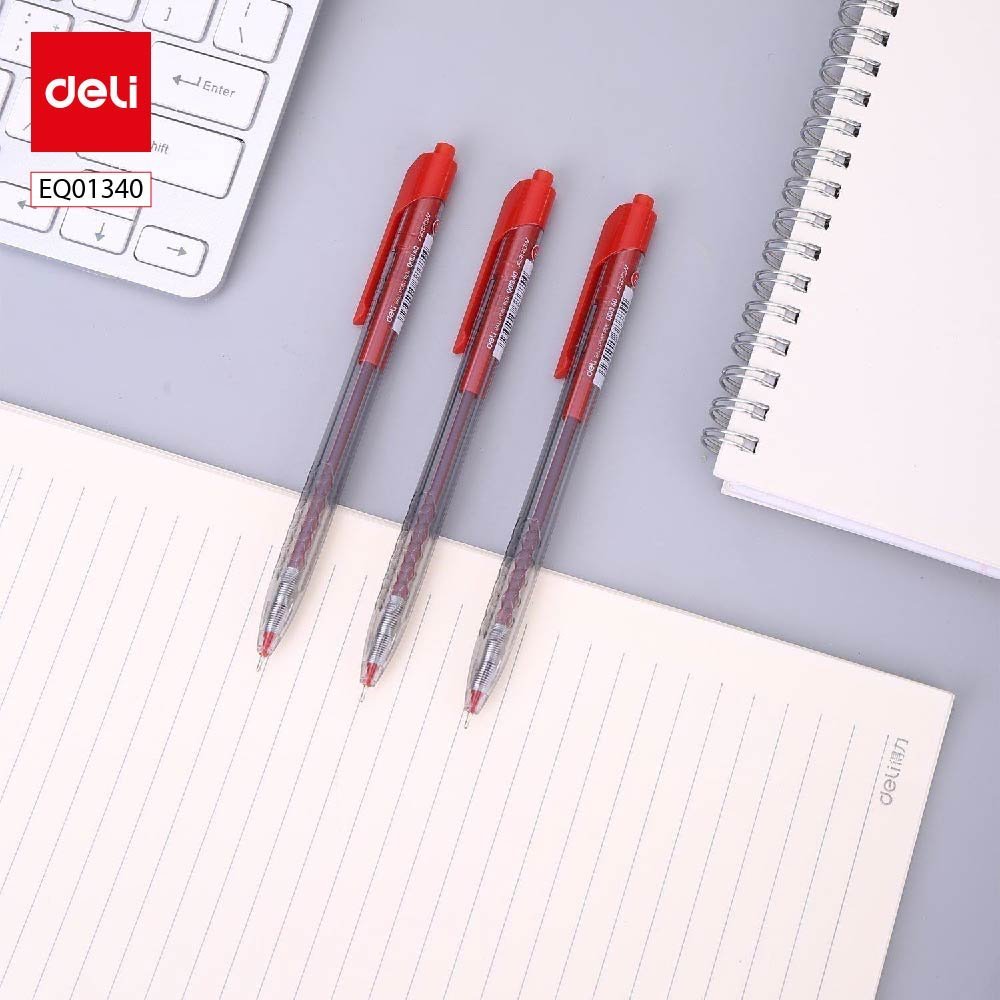 ديلي قلم حبر جاف كباس - بدن شفاف احمر EQ01340