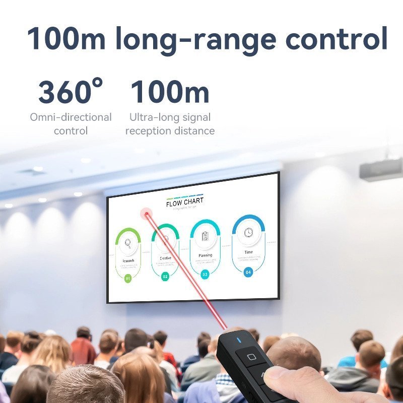 ديلي قلم ليزر - مسافة تحكم حتى 100 متر - ليزر أحمر - بدن أسود - ES001