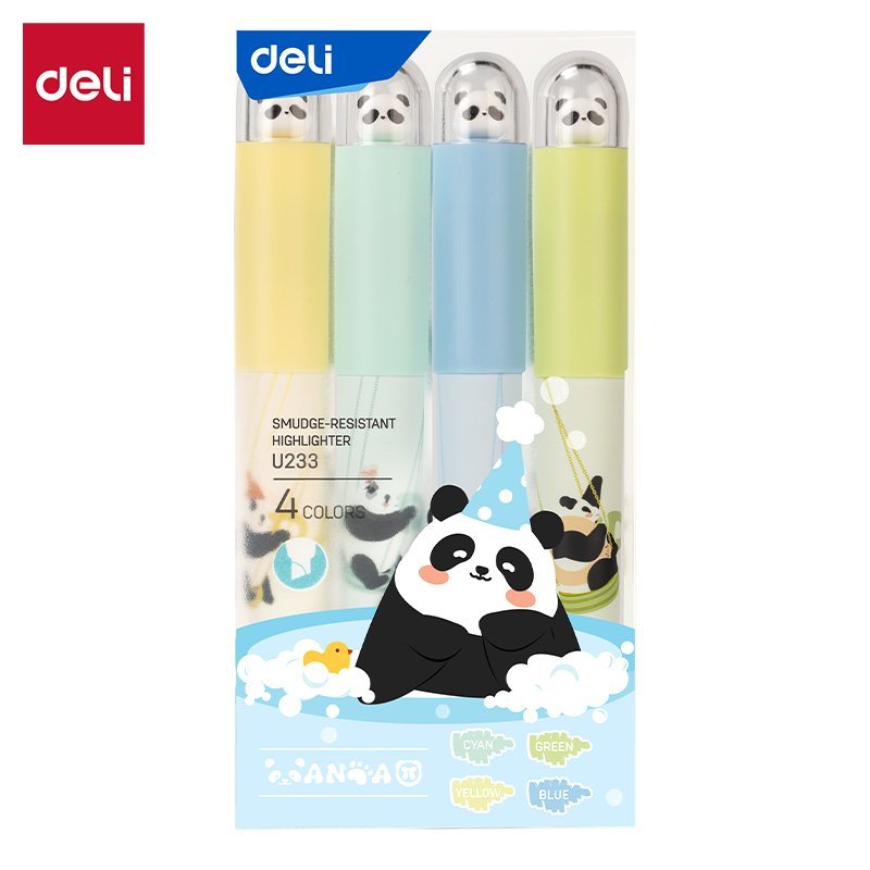 ديلي قلم تأشير باندا - قياس 1.4 مم - بدن ملون - ألوان مختلفة (أصفر/أخضر/أزرق/سماوي) - EU233