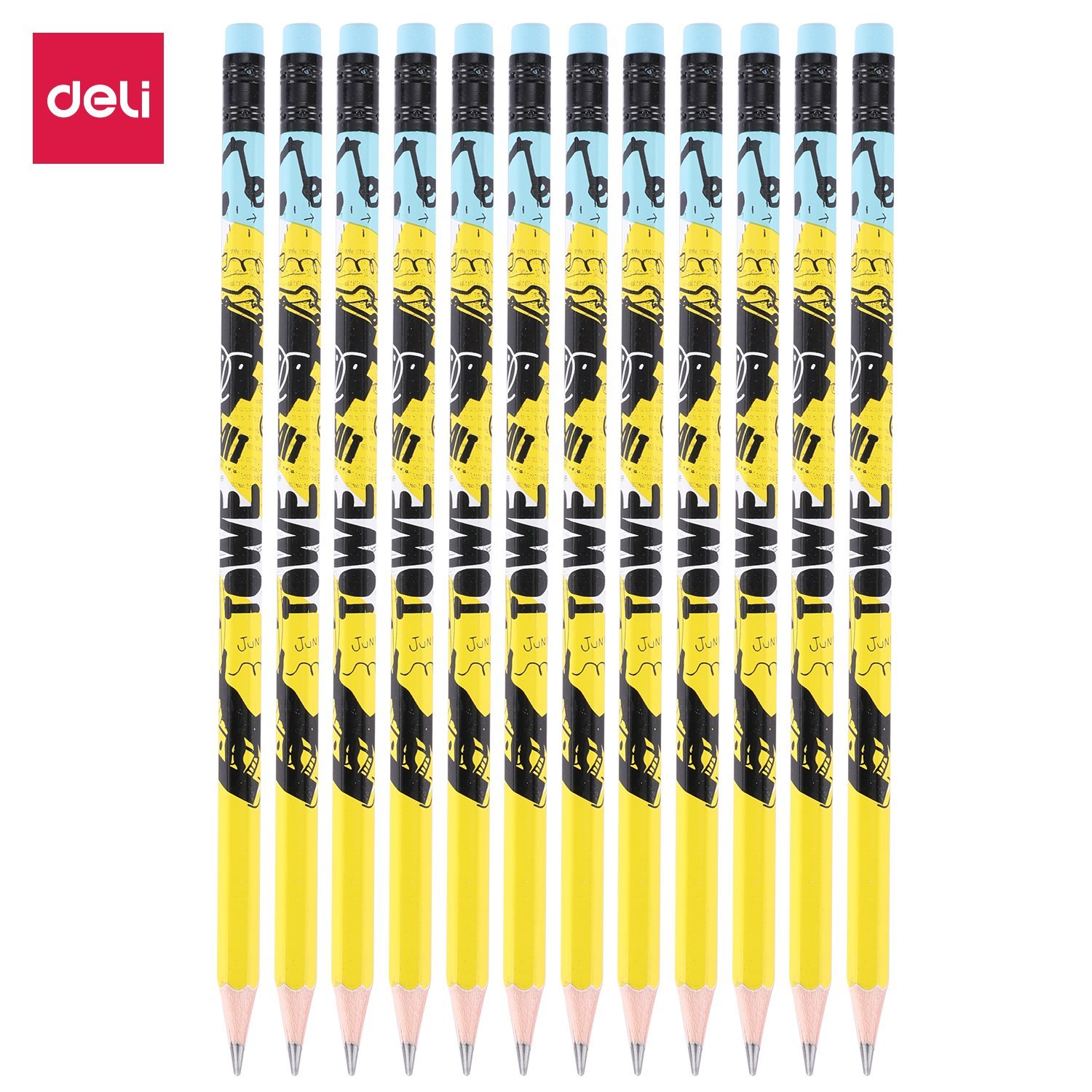 ديلي قلم رصاص خشب دائري - غرافيت B2 بدن أرت مطبوع - مع ممحاة - EU53200