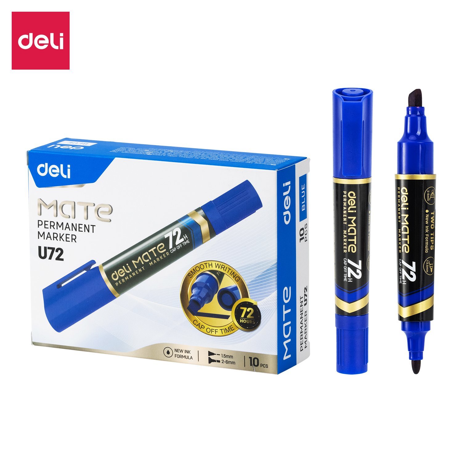 ديلي قلم تخطيط طرفين - 1.5مم / 2.6 مم - أزرق - EU72-BL