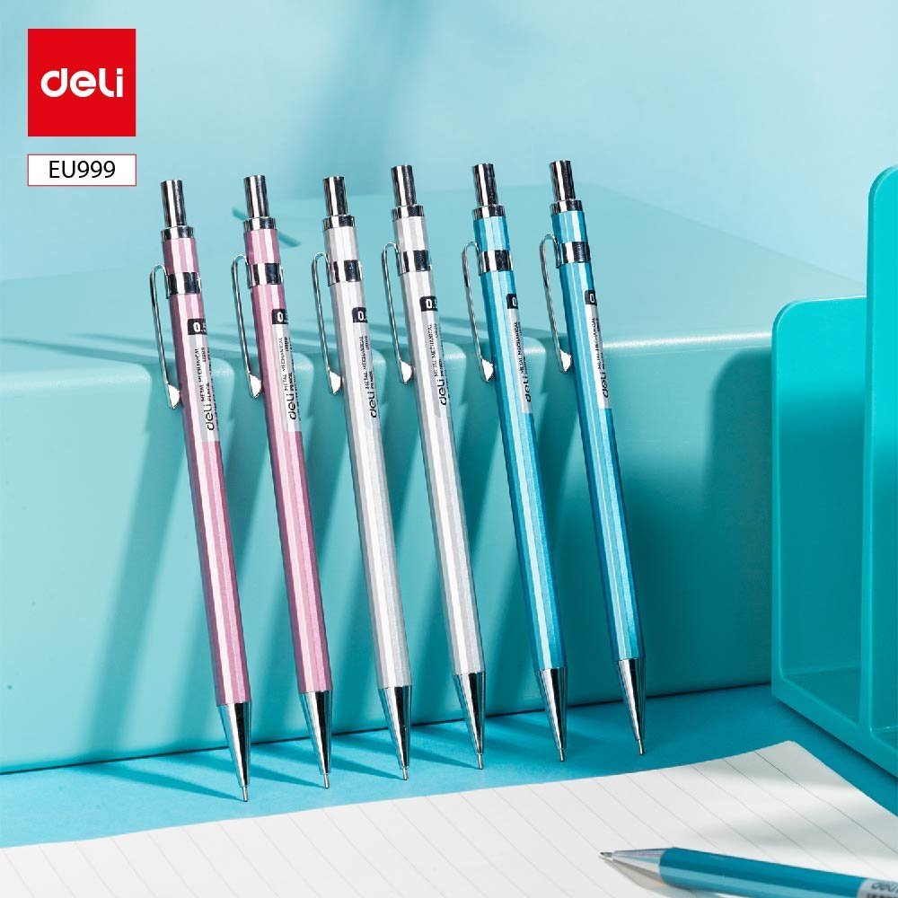 EU999 (5) ديلي قلم رصاص كباس - 0.5 مم - بدن معدن ألوان مختلفة - EU999