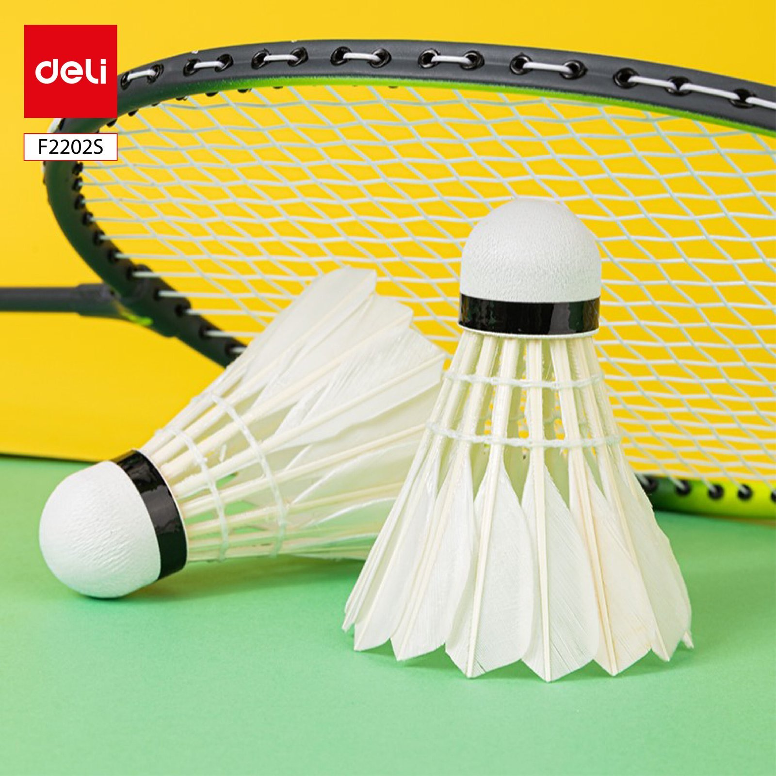 ديلي ريشة مضرب - ريش طبيعي مستقيم - بيضاء F2202S