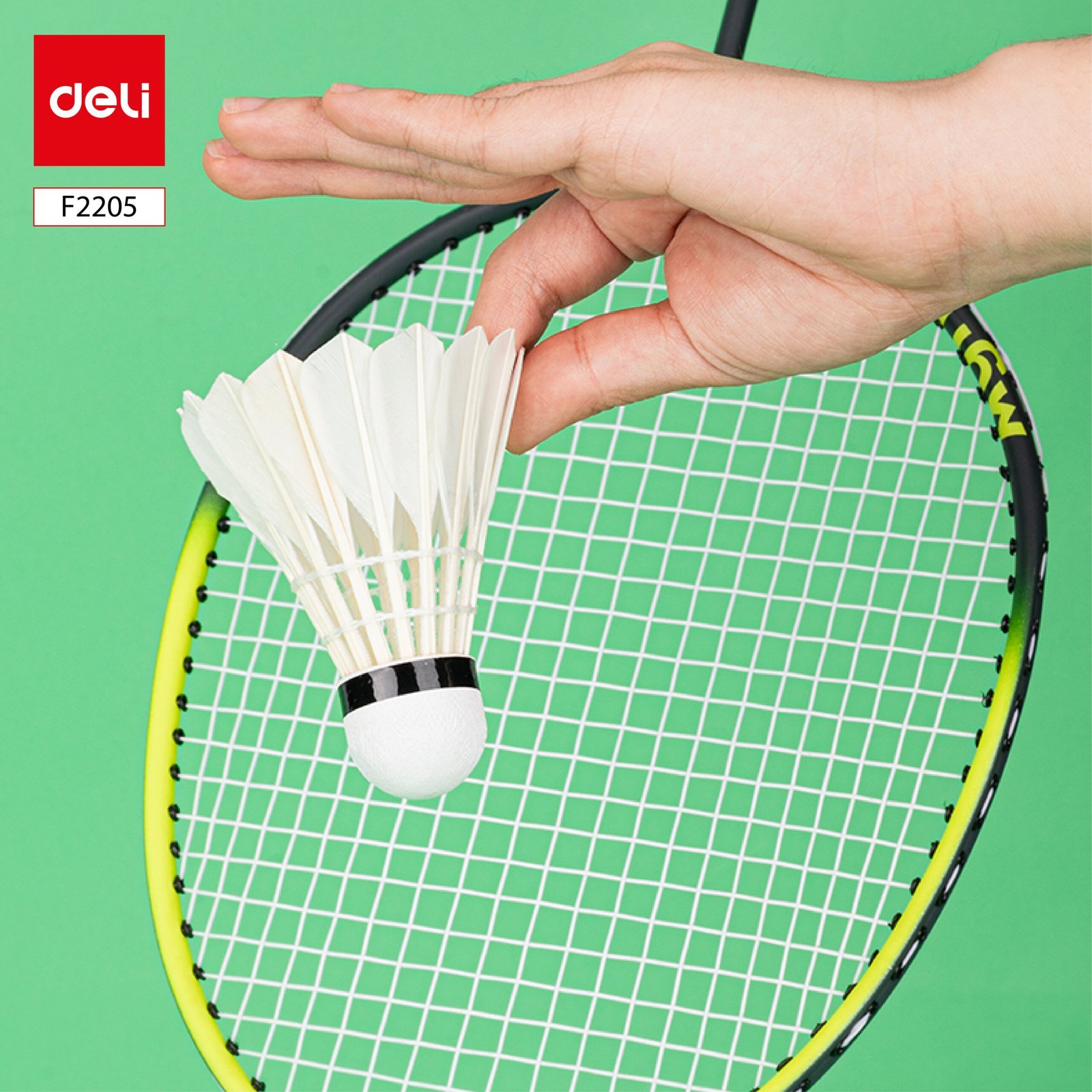 ديلي ريشة مضرب - ريش طبيعي مدور - بيضاء -F2205