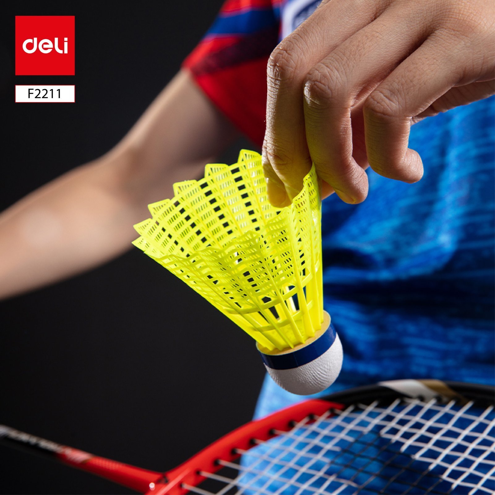 ديلي ريشة مضرب - مجموعة 3 ريشة - بلاستيك -أصفر - F2211