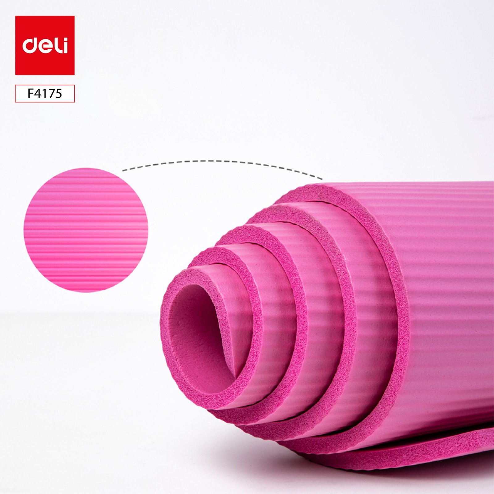 ديلي سجادة اليوجا - مضادة للانزلاق - ناعمة ومريحة مع خاصية امتصاص الصدمات - سماكة 1 سم -ازرق ، نهدي ، زهر - F4175