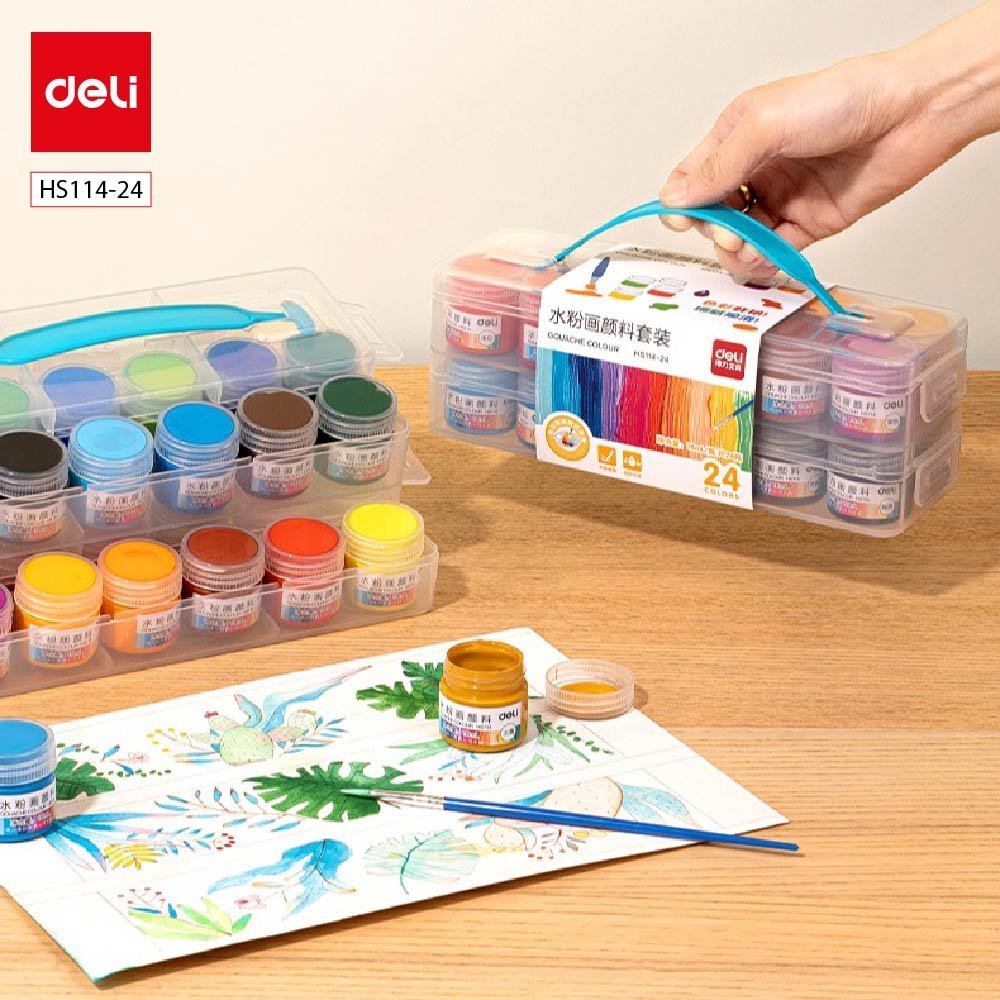 ديلي تلوين غواش - حنجور 18 مل - 24 لون -HS114-24