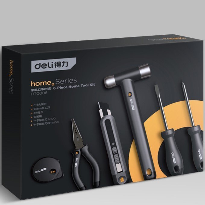 ديلي مجموعة مفكات منزلية - أسود - HT0006