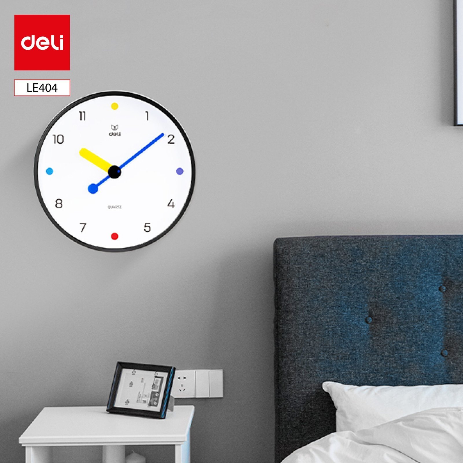 ديلي ساعة منبه - إضاءة خلفية - 112.5*67*96 مم -أبيض أزرق / أخضر - N5886