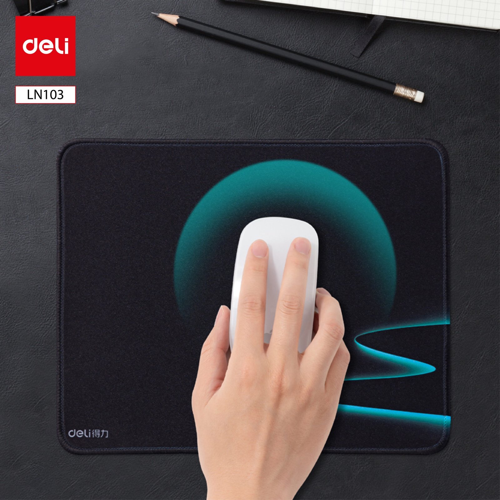 LN103 (1) ديلي مسند ماوس لباد - 200 مم × 250 مم - أسود LN103