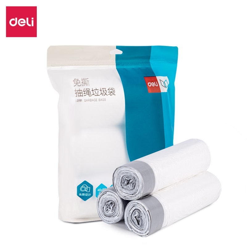 ديلي أكياس قمامة للسلات المكتبية - مقاوم للتمزق - 3 لفات - 30 قطعة لفة - أبيض - LQ191