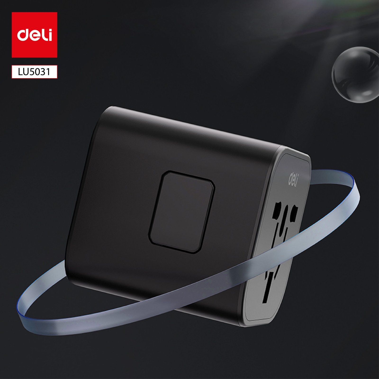 ديلي محول مقبس كهربائي بأنماط مختلفة - أسود . LU5031