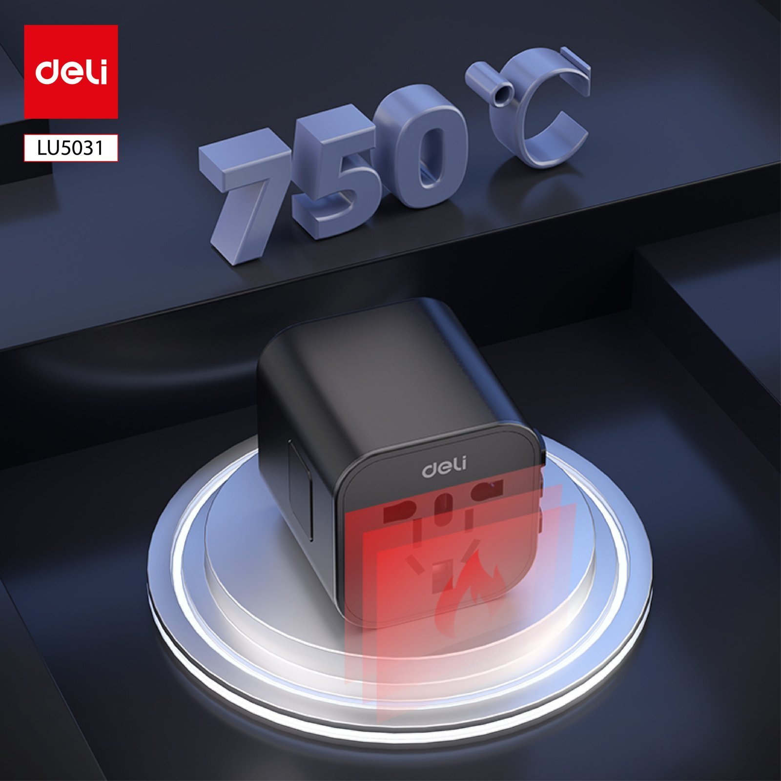 ديلي محول مقبس كهربائي بأنماط مختلفة - أسود . LU5031