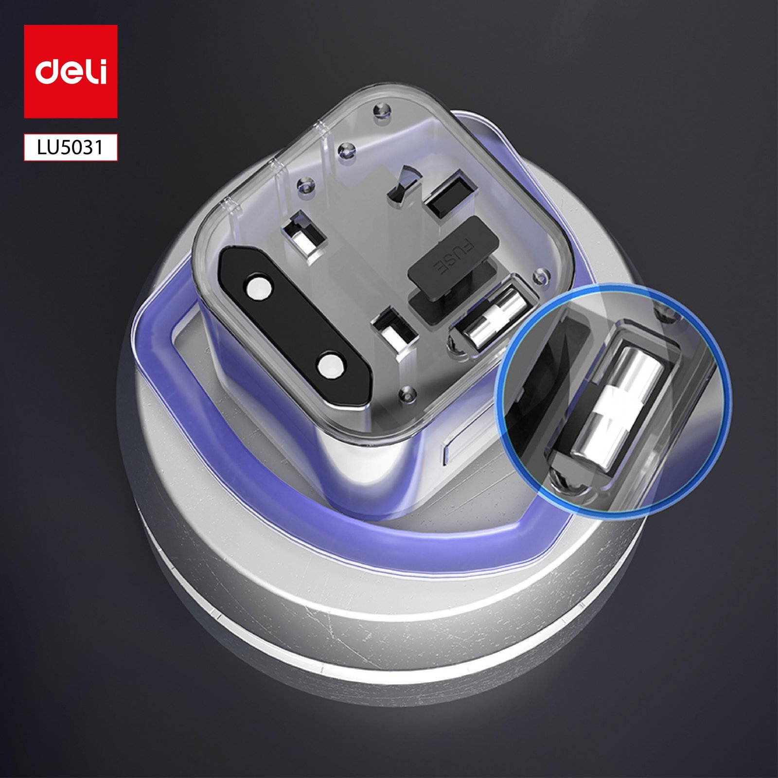 LU5031 (5) ديلي محول مقبس كهربائي بأنماط مختلفة - أسود . LU5031