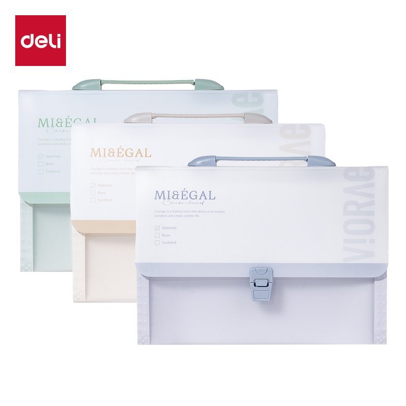 ديلي مصنف حقيبة 13 قسم - قياس 4A مع مسكة -إغلاق بقفل ألوان مختلفة - PM03