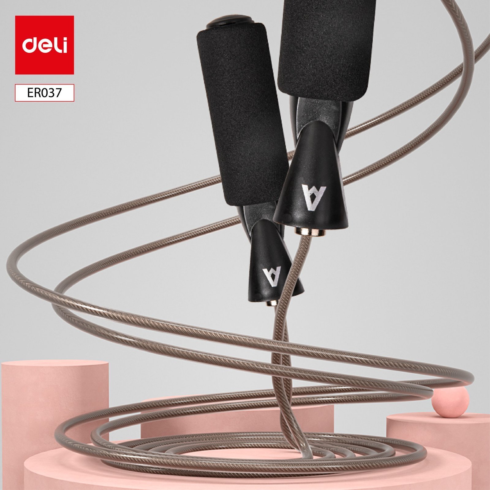 ديلي حبل قفز - سلك معدن - طول الحبل 3 متر -أسود - ER037