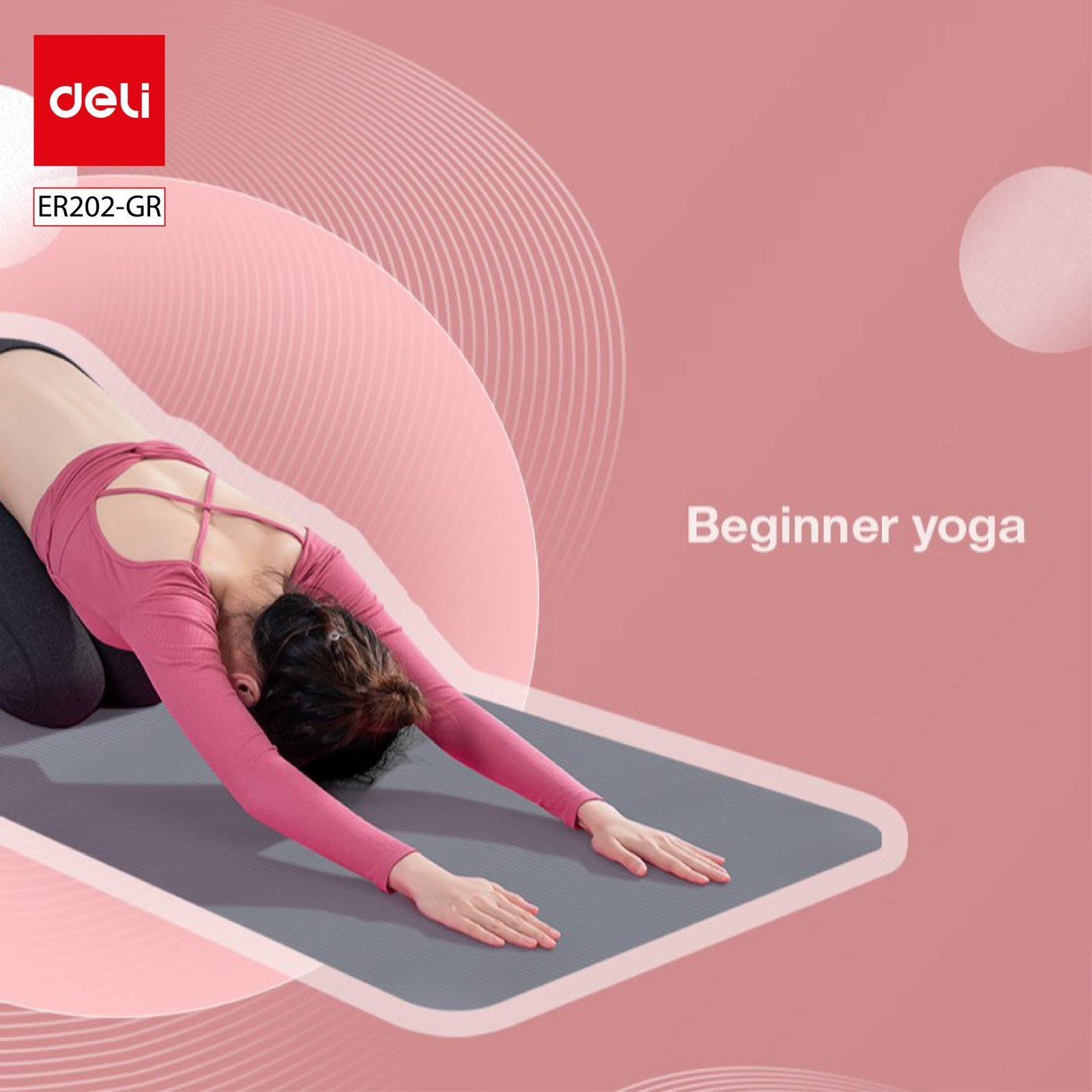 ديلي سجادة اليوجا - مضادة للانزلاق - ناعمة ومريحة مع خاصية امتصاص الصدمات - مقاس GR-ER202 - 181*61*1