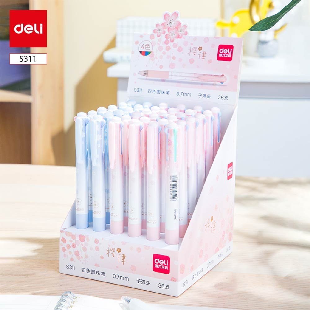 ديلي قلم حبر جل كباس 4 لون بدن ازرق - S311